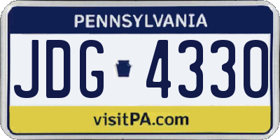 PA license plate JDG4330
