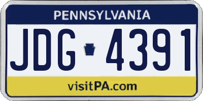 PA license plate JDG4391