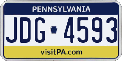 PA license plate JDG4593