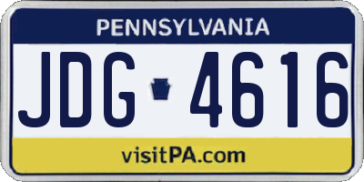 PA license plate JDG4616
