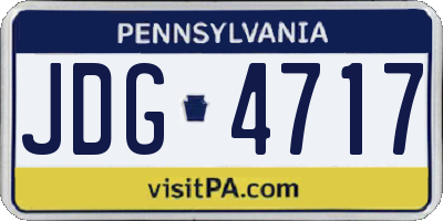 PA license plate JDG4717