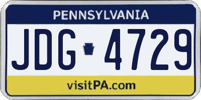 PA license plate JDG4729