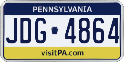 PA license plate JDG4864