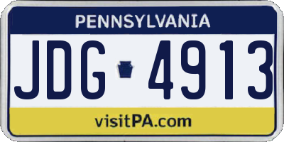 PA license plate JDG4913