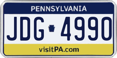 PA license plate JDG4990