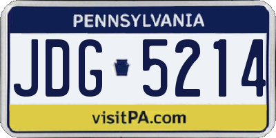 PA license plate JDG5214