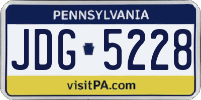 PA license plate JDG5228