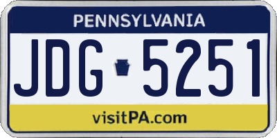 PA license plate JDG5251