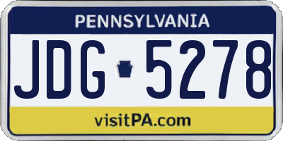 PA license plate JDG5278