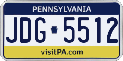 PA license plate JDG5512