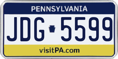 PA license plate JDG5599