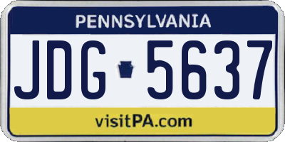PA license plate JDG5637