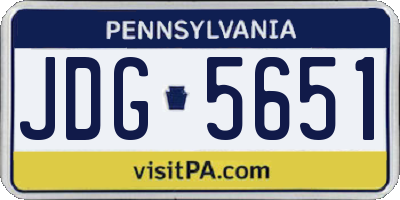 PA license plate JDG5651