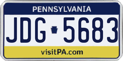 PA license plate JDG5683