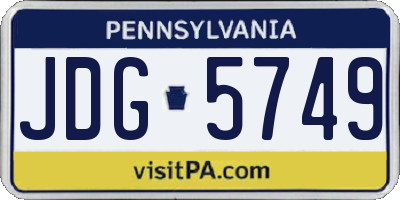 PA license plate JDG5749