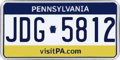 PA license plate JDG5812