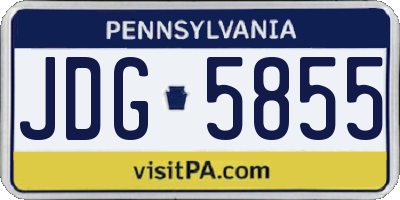 PA license plate JDG5855