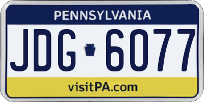 PA license plate JDG6077