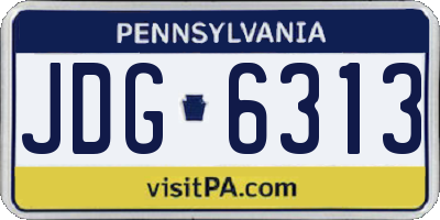 PA license plate JDG6313