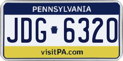 PA license plate JDG6320