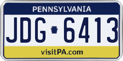 PA license plate JDG6413