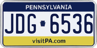 PA license plate JDG6536