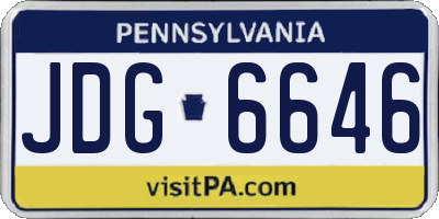 PA license plate JDG6646