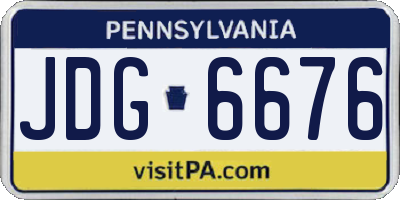 PA license plate JDG6676