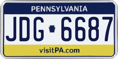 PA license plate JDG6687