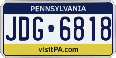 PA license plate JDG6818