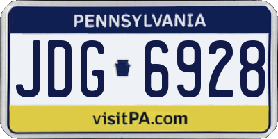 PA license plate JDG6928