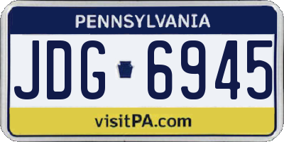 PA license plate JDG6945