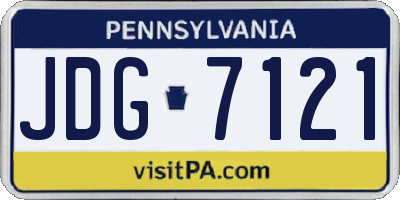 PA license plate JDG7121