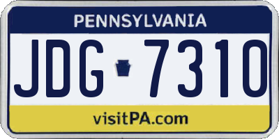 PA license plate JDG7310