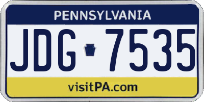 PA license plate JDG7535