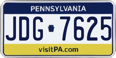 PA license plate JDG7625