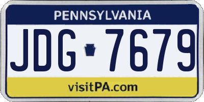 PA license plate JDG7679