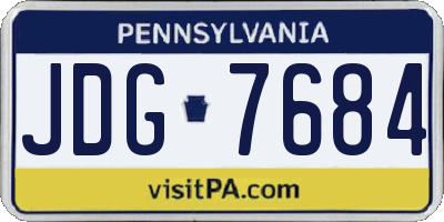 PA license plate JDG7684