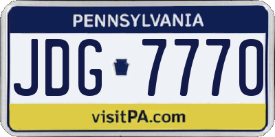 PA license plate JDG7770