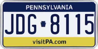 PA license plate JDG8115