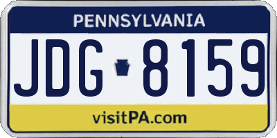 PA license plate JDG8159