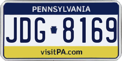 PA license plate JDG8169