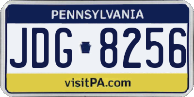 PA license plate JDG8256