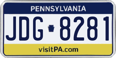 PA license plate JDG8281