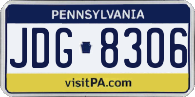 PA license plate JDG8306