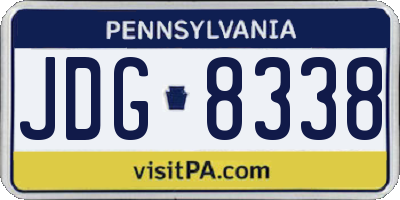 PA license plate JDG8338