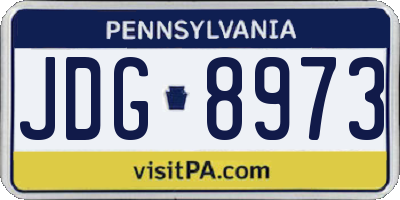 PA license plate JDG8973