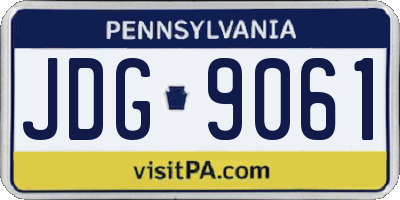 PA license plate JDG9061