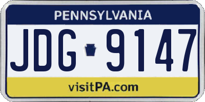 PA license plate JDG9147