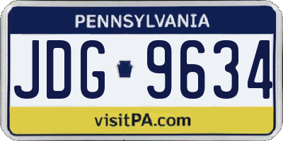 PA license plate JDG9634